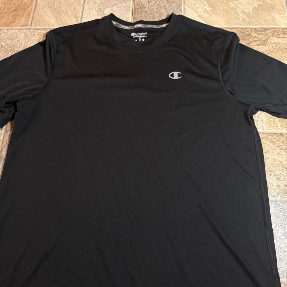 Champion Vapor Performance Mens Shirt Black Large Short‎ Sleeve Athletic Tee